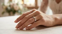 Obrączki ślubne stalowe srebrne z złotym akcentem eleganckie 6 mm KO27 - 8