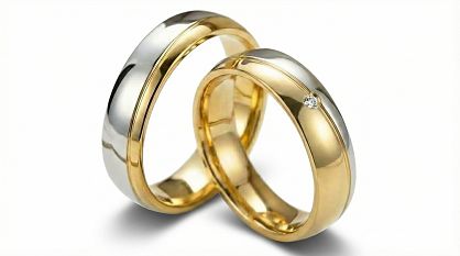 Złote klasyczne obrączki ślubne Blackberry® stal 316L para KO47