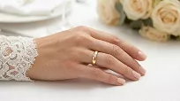 Obrączki ślubne złote klasyczne półokrągłe z cyrkonią stal chirurgiczna 316L 4/6mm para KO34 - 8