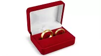 Obrączki ślubne złote klasyczne półokrągłe z cyrkonią stal chirurgiczna 316L 4/6mm para KO34 - 6