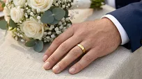 Obrączki ślubne złote klasyczne półokrągłe z cyrkonią stal chirurgiczna 316L 6mm para KO15 - 9