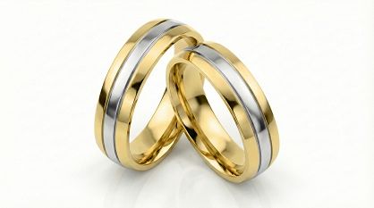 Złote klasyczne obrączki ślubne Blackberry® stal 316L para KO30