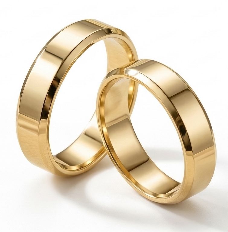 Złote klasyczne obrączki ślubne Blackberry® stal 316L para KO2