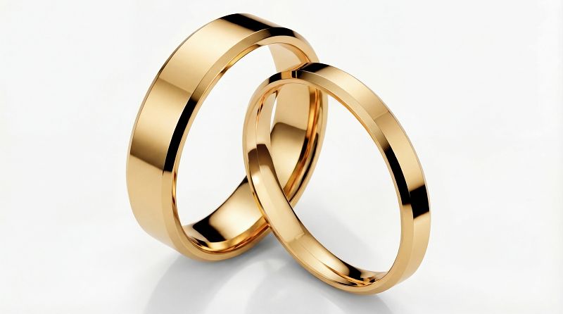 Złote klasyczne obrączki ślubne Blackberry® stal 316L para KO35
