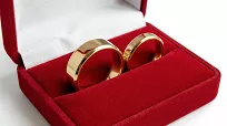 Obrączki ślubne złote fazowane stal chirurgiczna 316L 4/8mm para KO38 - 6
