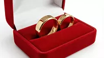 Obrączki ślubne złote fazowane stal chirurgiczna 316L 8mm para KO14 - 5