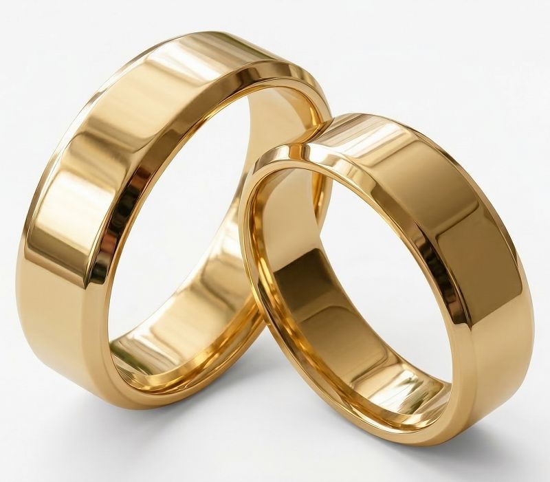 Złote klasyczne obrączki ślubne Blackberry® stal 316L para KO14