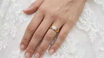 Obrączki ślubne złote stal chirurgiczna eleganckie łezki 6 mm KO10 - 9