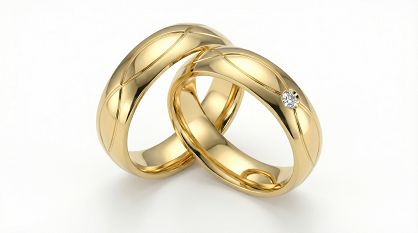 Złote klasyczne obrączki ślubne Blackberry® stal 316L para KO13