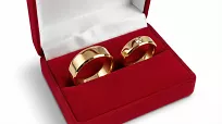 Obrączki ślubne złote fazowane z cyrkonią stal chirurgiczna 316L 6/8mm para KO40 - 6