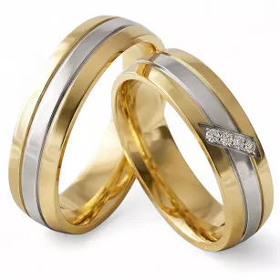 Obrączki ślubne stal chirurgiczna złoto srebro eleganckie 6 mm KO12
