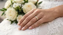 Obrączki ślubne złote klasyczne półokrągłe z cyrkonią stal chirurgiczna 316L 4mm para KO51 - 8