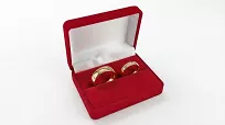 Obrączki ślubne złote klasyczne półokrągłe z cyrkonią stal chirurgiczna 316L 4/6mm para KO33 - 6