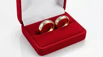 Obrączki ślubne ze stali chirurgicznej złoto-srebrne eleganckie 6 mm KO26 - 5