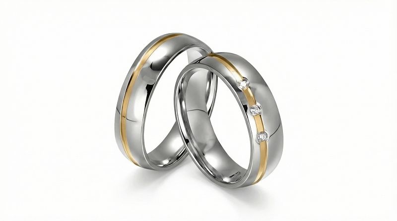 Złote klasyczne obrączki ślubne Blackberry® stal 316L para KO9