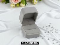 SZARE PUDEŁKO NA PIERŚCIONEK OBRĄCZKĘ KOLCZYKI KWADRAT BLACKBERRY PU37 - 7