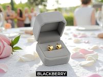 SZARE PUDEŁKO NA PIERŚCIONEK OBRĄCZKĘ KOLCZYKI KWADRAT BLACKBERRY PU37 - 6