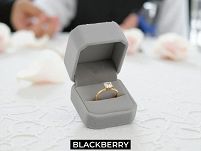 SZARE PUDEŁKO NA PIERŚCIONEK OBRĄCZKĘ KOLCZYKI KWADRAT BLACKBERRY PU37 - 4