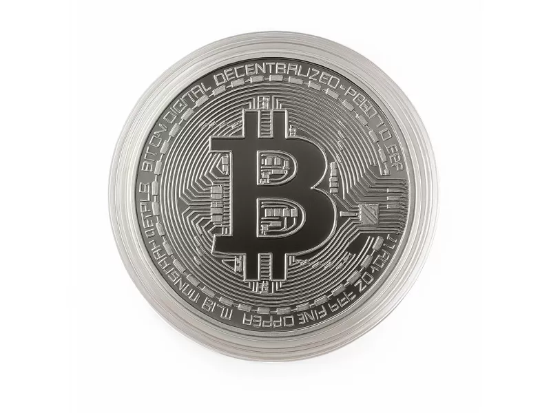 Srebrna moneta kolekcjonerska Bitcoin BTC