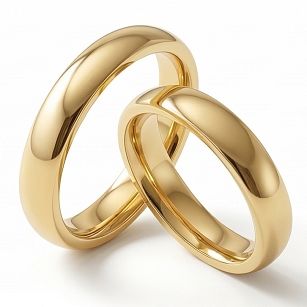 Złote klasyczne obrączki ślubne Blackberry® stal 316L para KO17