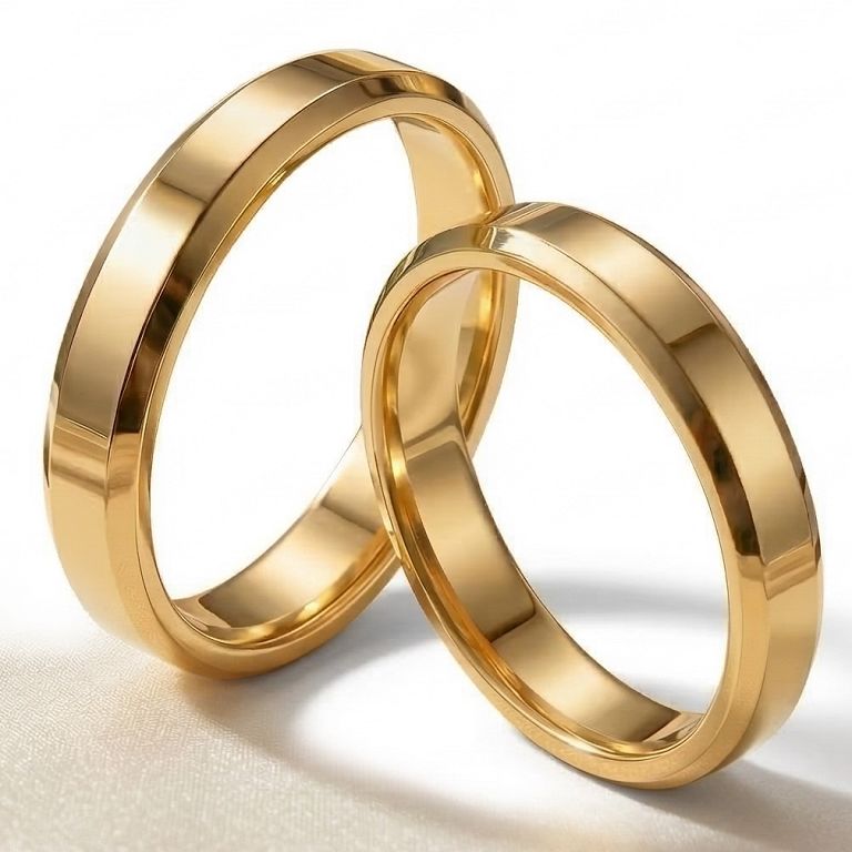 Złote klasyczne obrączki ślubne Blackberry® stal 316L para KO20