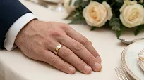 Obrączki ślubne złote fazowane z cyrkonią stal chirurgiczna 316L 4/6mm para KO36 - 9
