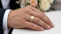 Obrączki ślubne stalowe złoto srebrne eleganckie z cyrkonią 6 mm KO11 - 9