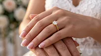 Pierścionek zaręczynowy złoty z cyrkonią ze stali chirurgicznej 316L premium 6K P2 - 9