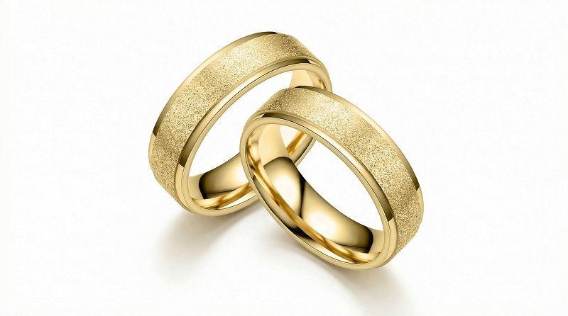 Złote klasyczne obrączki ślubne Blackberry® stal 316L para KO24