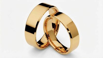 Złote klasyczne obrączki ślubne Blackberry® stal 316L para KO37